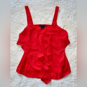 NWOT Nordstrom Trouvé red ruffle front top